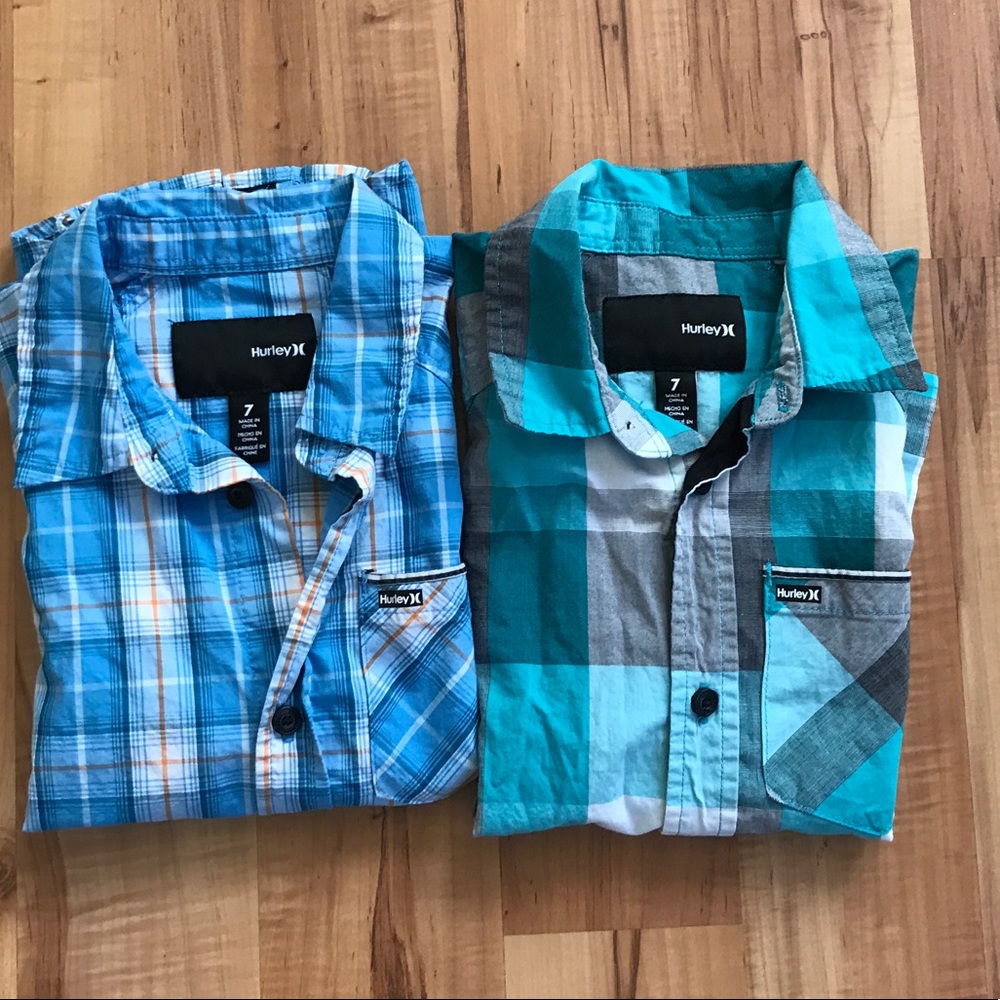 Plaid short sleeve button down for boys